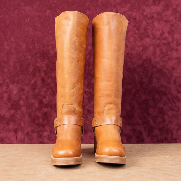 Dingo Women Casbah Tan Leather Harness Pull-on Bohemian Knee Boots sz 9.5 - Picture 3 of 10
